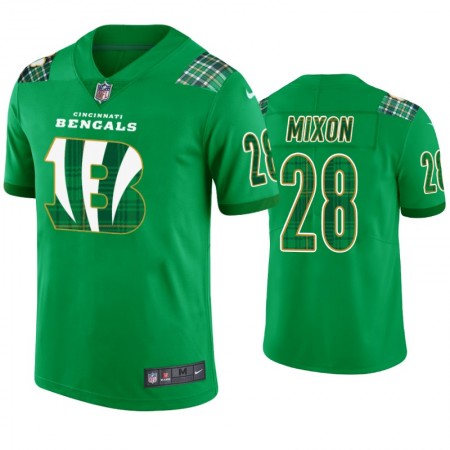 Camiseta Hombre NFL Cincinnati Bengals Joe Mixon 28 Kelly Verde St. Patricks Day Camiseta Hombre NFL Cincinnati Bengals Joe Mixon 28 Kelly Verde St. Patricks Day
